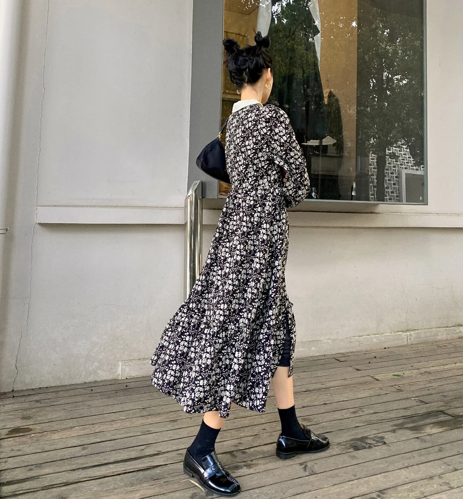 FINEWORDS Turn-down Collar Floral Printed Long Maxi Dress Vintage Elegant Party Dresses Long Sleeve Autumn Korean Casual Dress 
FINEWORDS Turn-down Collar Floral Printed Long Maxi Dress Vintage Elegant Party Dresses Long Sleeve Autumn Korean Casual Dress
