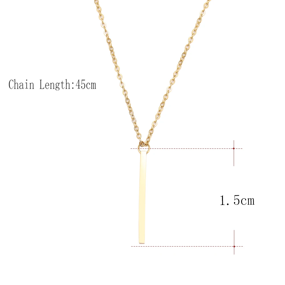 SUMU Stainless Steel Necklace For Women Lover's Simple Classic Fashion Stick Pendant Gold Necklaces Engagement Jewelry
SUMU Stainless Steel Necklace For Women Lover's Simple Classic Fashion Stick Pendant Gold Necklaces Engagement Jewelry