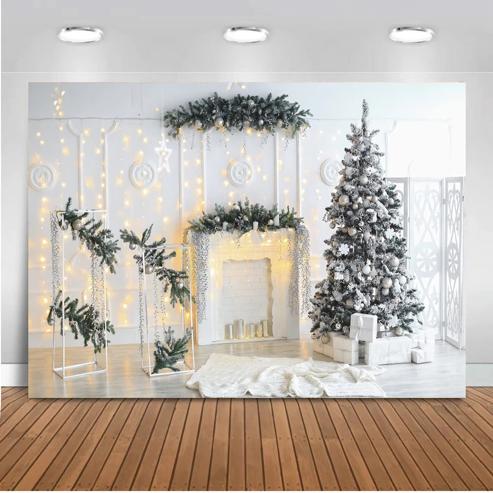Christmas Backdrops For Photography Pine Tree Branches Gifts Fireplace Glitter Lights Family New Year Party Photo Background
Christmas Backdrops For Photography Pine Tree Branches Gifts Fireplace Glitter Lights Family New Year Party Photo Background