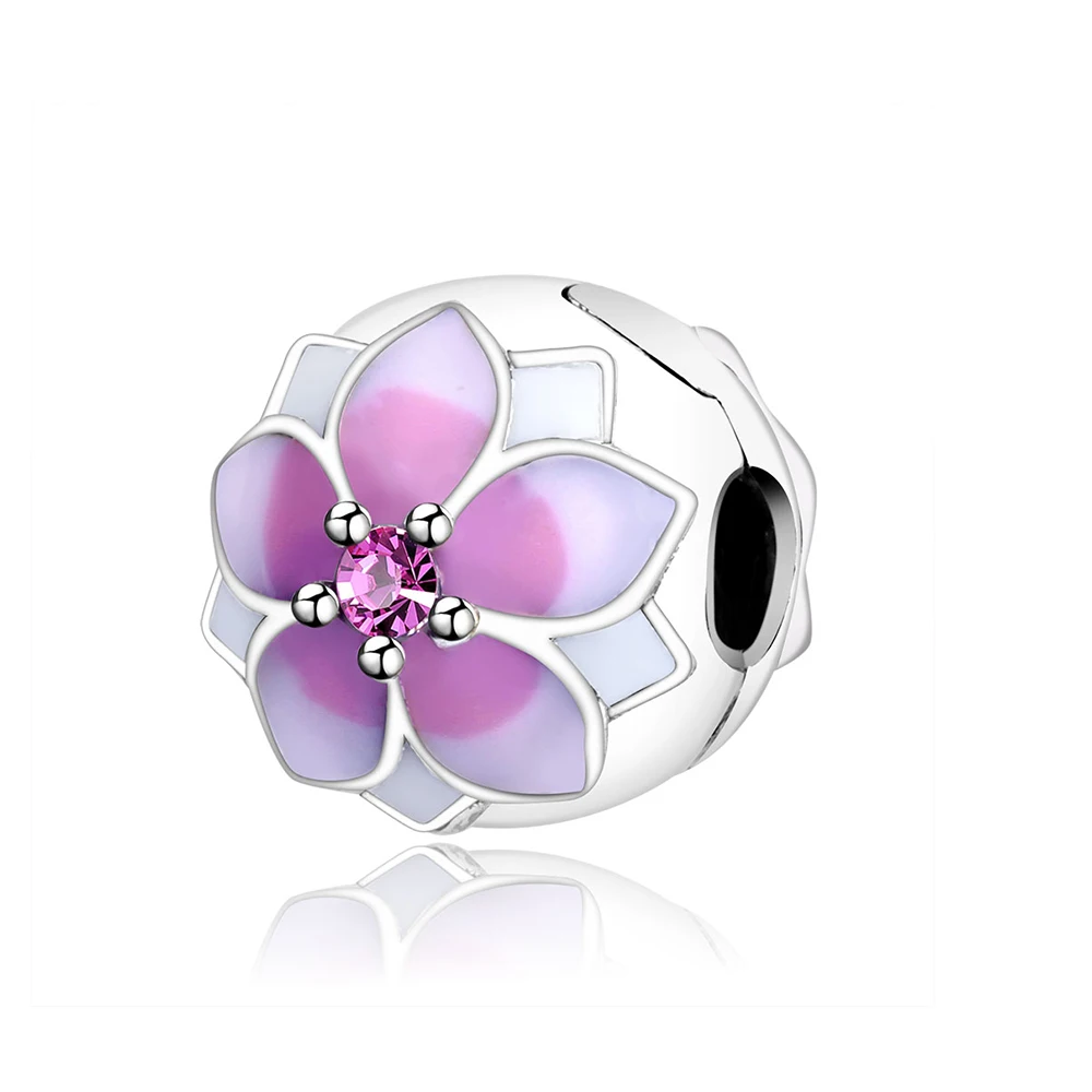 Authentic 925 Sterling Silver Bead Pink Lotus Flowers White Enamel Clips Charm Fit Pandora Bracelets DIY Bangle Jewelry Making
Authentic 925 Sterling Silver Bead Pink Lotus Flowers White Enamel Clips Charm Fit Pandora Bracelets DIY Bangle Jewelry Making
