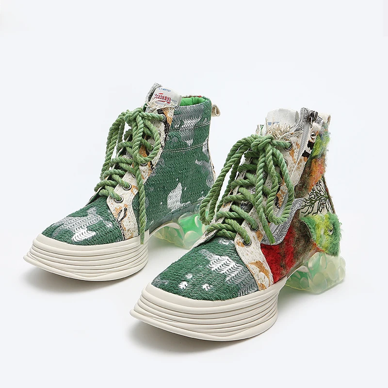 New Women's Mixed Color High Top Martin Boots Lace Up Real Leather Square Toe Street Shoes C61
New Women's Mixed Color High Top Martin Boots Lace Up Real Leather Square Toe Street Shoes C61