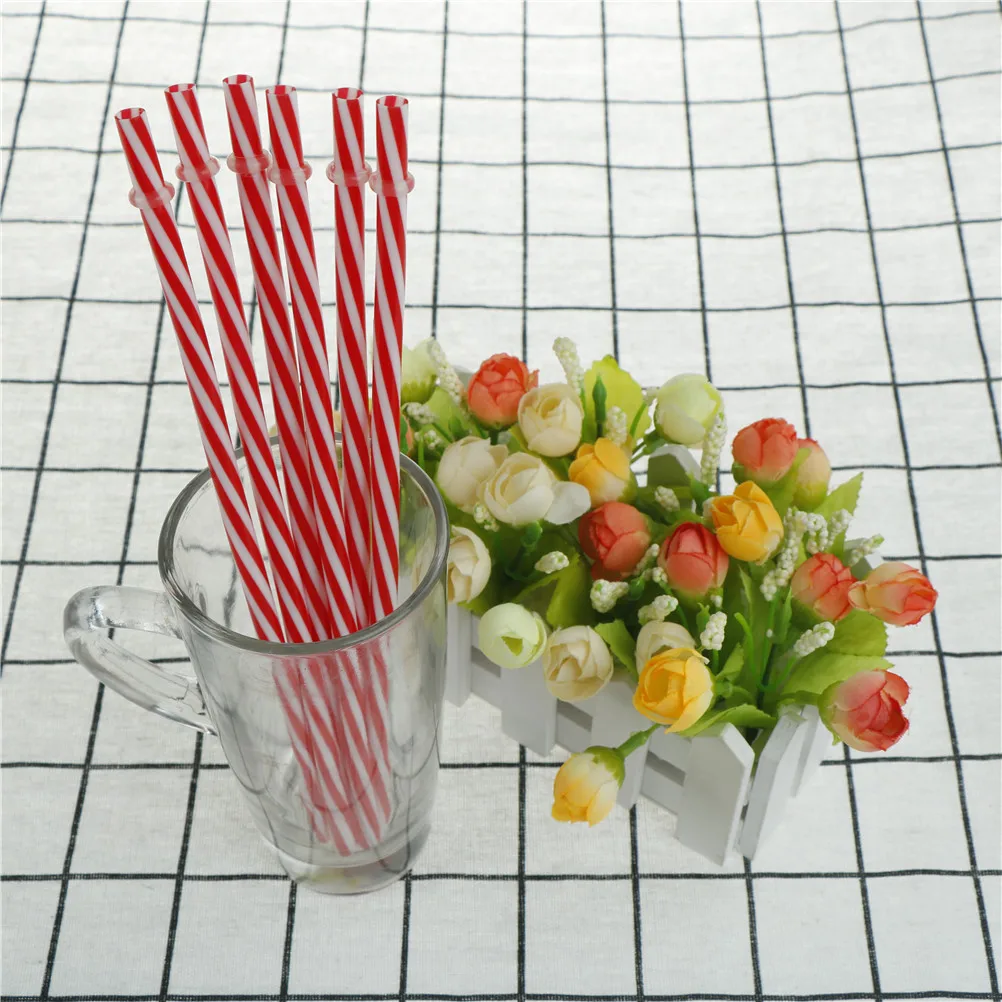 New 6Pcs Hard Plastic Reusable Biodegradable Distored Color Beverage Stripe Drinking Straws Party Wedding Bar/Pub Supplies
New 6Pcs Hard Plastic Reusable Biodegradable Distored Color Beverage Stripe Drinking Straws Party Wedding Bar/Pub Supplies