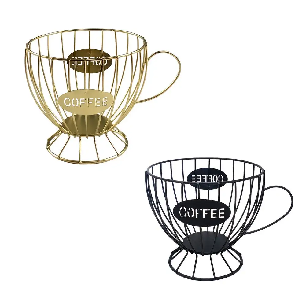 Hollowed Storage Basket Coffee Capsule Anti-rust Rack With Iron Wire Base Multifunction Basket Anti-rust For Counter Coffee 
Hollowed Storage Basket Coffee Capsule Anti-rust Rack With Iron Wire Base Multifunction Basket Anti-rust For Counter Coffee