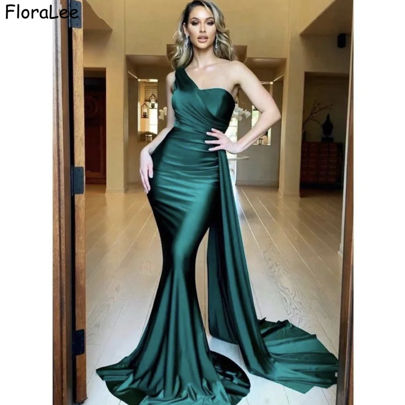 Popular Evening Dresses One Shouder Silk Satin Sweep Train Mermaid Evening Dresses Fast Shipping Zipper Back Event Dresses
Popular Evening Dresses One Shouder Silk Satin Sweep Train Mermaid Evening Dresses Fast Shipping Zipper Back Event Dresses