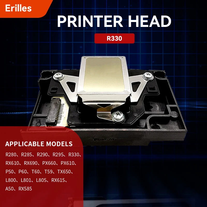 Printhead R330 Printer Head Print Head for Epson R280 R285 R290 R295 R330 RX610 RX690 PX660 PX610 P50 P60 T60 T59 TX650 L800 A50
Printhead R330 Printer Head Print Head for Epson R280 R285 R290 R295 R330 RX610 RX690 PX660 PX610 P50 P60 T60 T59 TX650 L800 A50