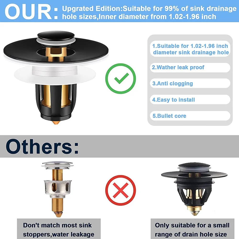 1PCS Universal Basin Up Drain Filter Brass Pop-Up Bounce Core Basin Drain Filter Hair Catcher Bath Stopper Shower Sink Strainer
1PCS Universal Basin Up Drain Filter Brass Pop-Up Bounce Core Basin Drain Filter Hair Catcher Bath Stopper Shower Sink Strainer