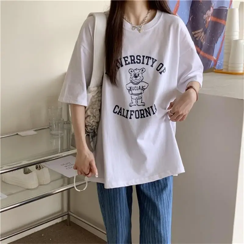 Свободная футболка с мультяшным медведем и надписью, женские футболки, топы, японские кавайные женские футболки Ulzzang в Корейском стиле Хара...
Свободная футболка с мультяшным медведем и надписью, женские футболки, топы, японские кавайные женские футболки Ulzzang в Корейском стиле Хара...
