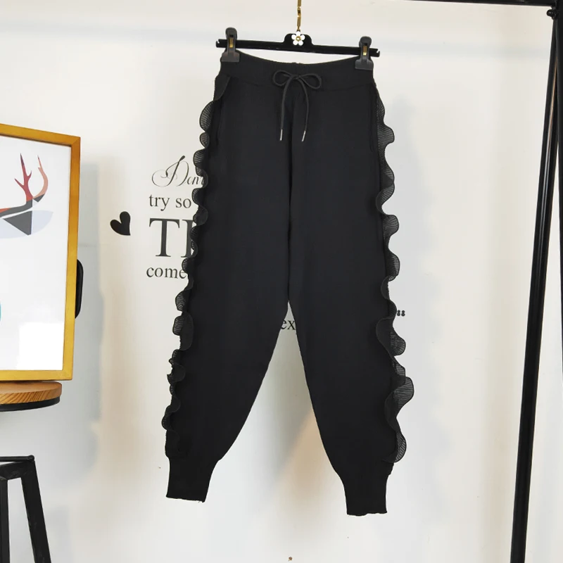 Модные женские черные трикотажные брюки, Новинка весна-осень 2022, укороченные брюки на шнуровке с эластичным поясом, вязаные брюки для девоч...
Модные женские черные трикотажные брюки, Новинка весна-осень 2022, укороченные брюки на шнуровке с эластичным поясом, вязаные брюки для девоч...