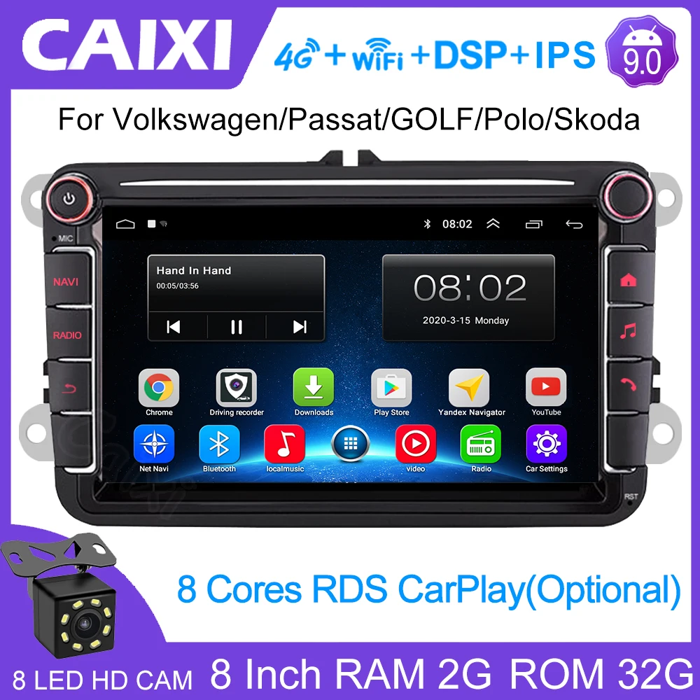 Магнитола Caixi для VW Passat B7 B6 мультимедийный видеоплеер на Android 9 0 с GPS DVD аудио радио