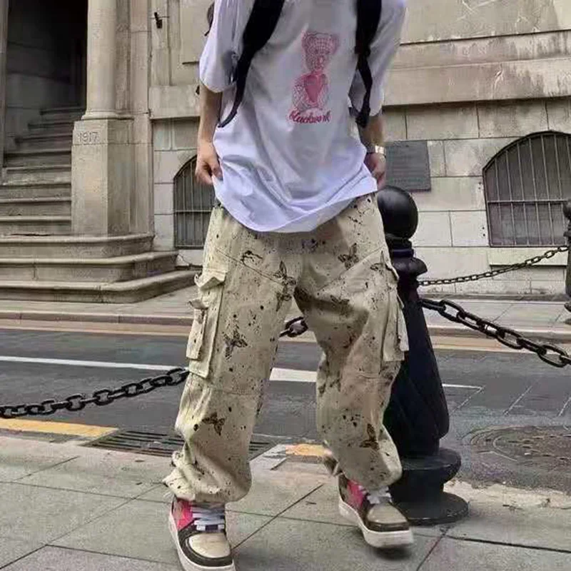 Men's jumpsuit, retro straight-leg pants with dyed pockets, loose-fitting street pants LMX Size: 36-45
Men's jumpsuit, retro straight-leg pants with dyed pockets, loose-fitting street pants LMX Size: 36-45