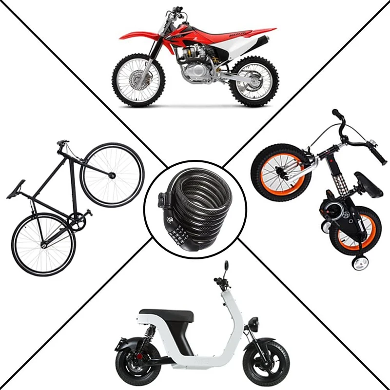 Bike Lock 5 Digit Code Combination Bicycle Security Lock Steel Cable Spiral Cycling Lock THJ99
Bike Lock 5 Digit Code Combination Bicycle Security Lock Steel Cable Spiral Cycling Lock THJ99