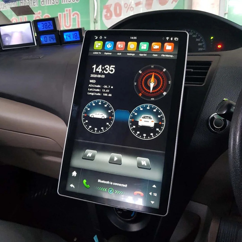 Автомобильный DVD-плеер 12 8 дюйма Tesla Carplay HDMI IPS DSP PX6 Android 4 Гб + 64 ГБ GPS карта RDS радио Wi-Fi