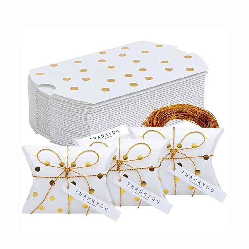 50pcs Gold Stamping Dot Stripe Cookie Box Pillow Shaped Dessert Box Cardboard Candy Box Baby Shower Party Supplies
50pcs Gold Stamping Dot Stripe Cookie Box Pillow Shaped Dessert Box Cardboard Candy Box Baby Shower Party Supplies