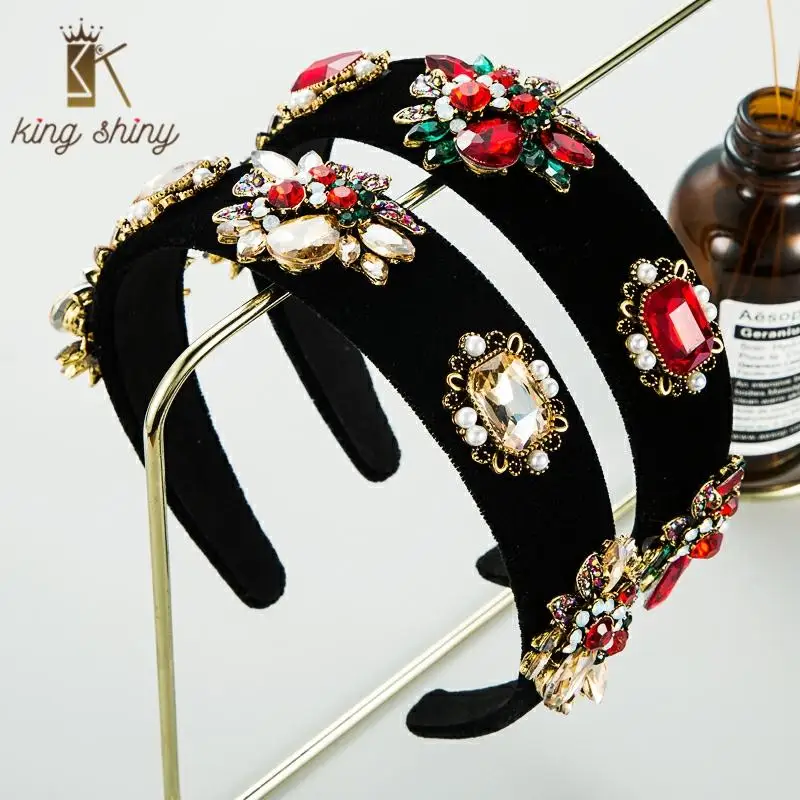 Ins Multi Color Crystal Flower Headband for Woman Vintage Simulated Pearl Black Velvet Hairband Female Party Hair Accessories
Ins Multi Color Crystal Flower Headband for Woman Vintage Simulated Pearl Black Velvet Hairband Female Party Hair Accessories