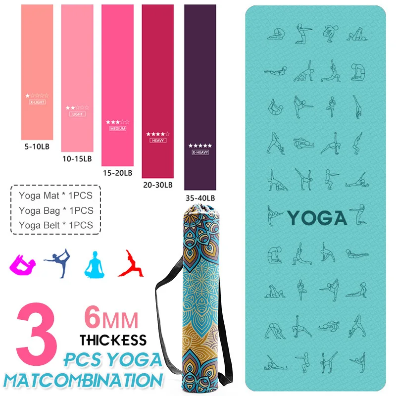 3PCS Yoga Mat Set For Beginner TPE Non-slip Mat Yoga Sports Pad With Position Line Gymnastics Pilates Mats Yoga Bag Elastic Band
3PCS Yoga Mat Set For Beginner TPE Non-slip Mat Yoga Sports Pad With Position Line Gymnastics Pilates Mats Yoga Bag Elastic Band