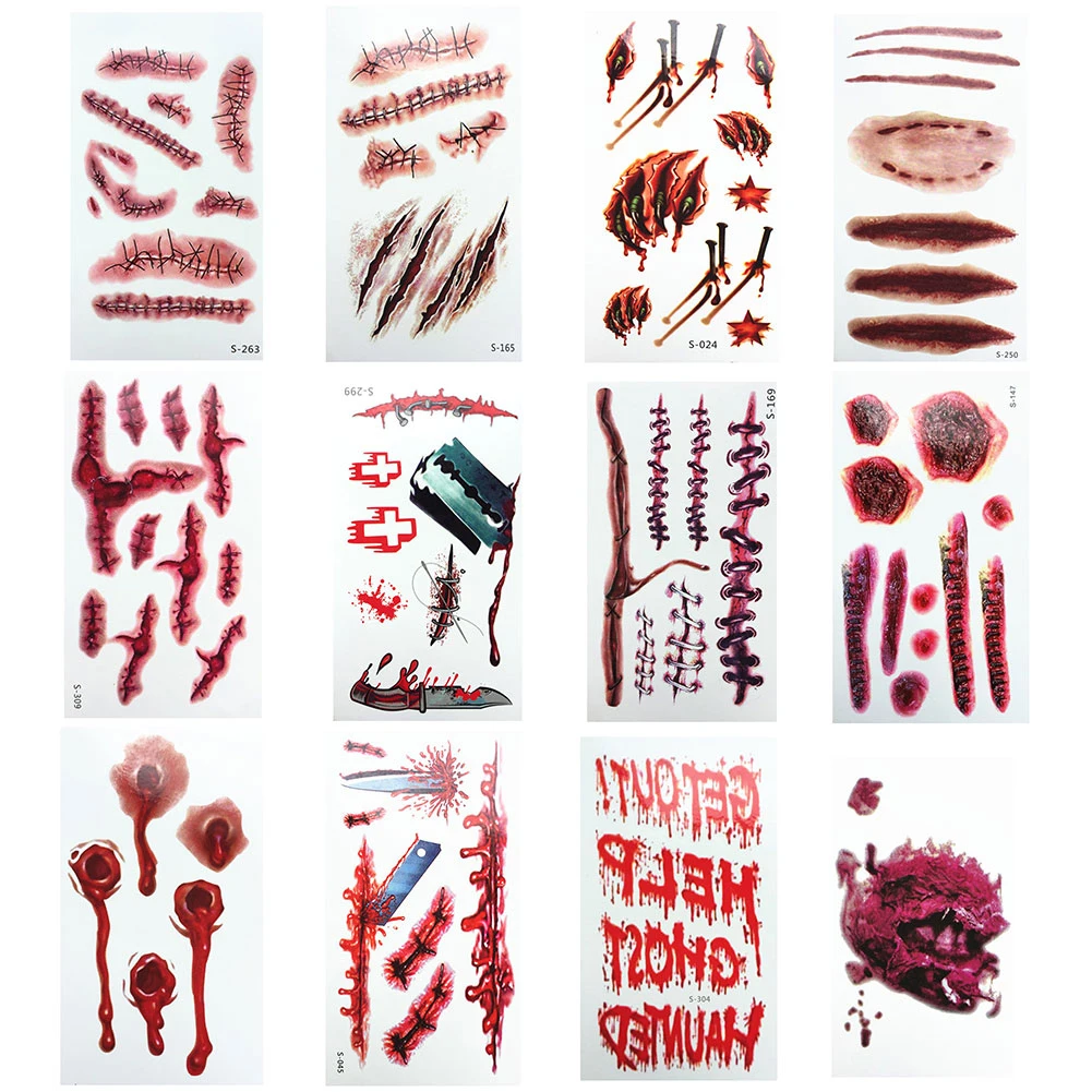 Halloween 3D Tattoo Stickers Kids Bloody Scar Temporary Tattoo Cosplay Body Art Decal Easter Women Finger Tattoo Sticker For Men
Halloween 3D Tattoo Stickers Kids Bloody Scar Temporary Tattoo Cosplay Body Art Decal Easter Women Finger Tattoo Sticker For Men