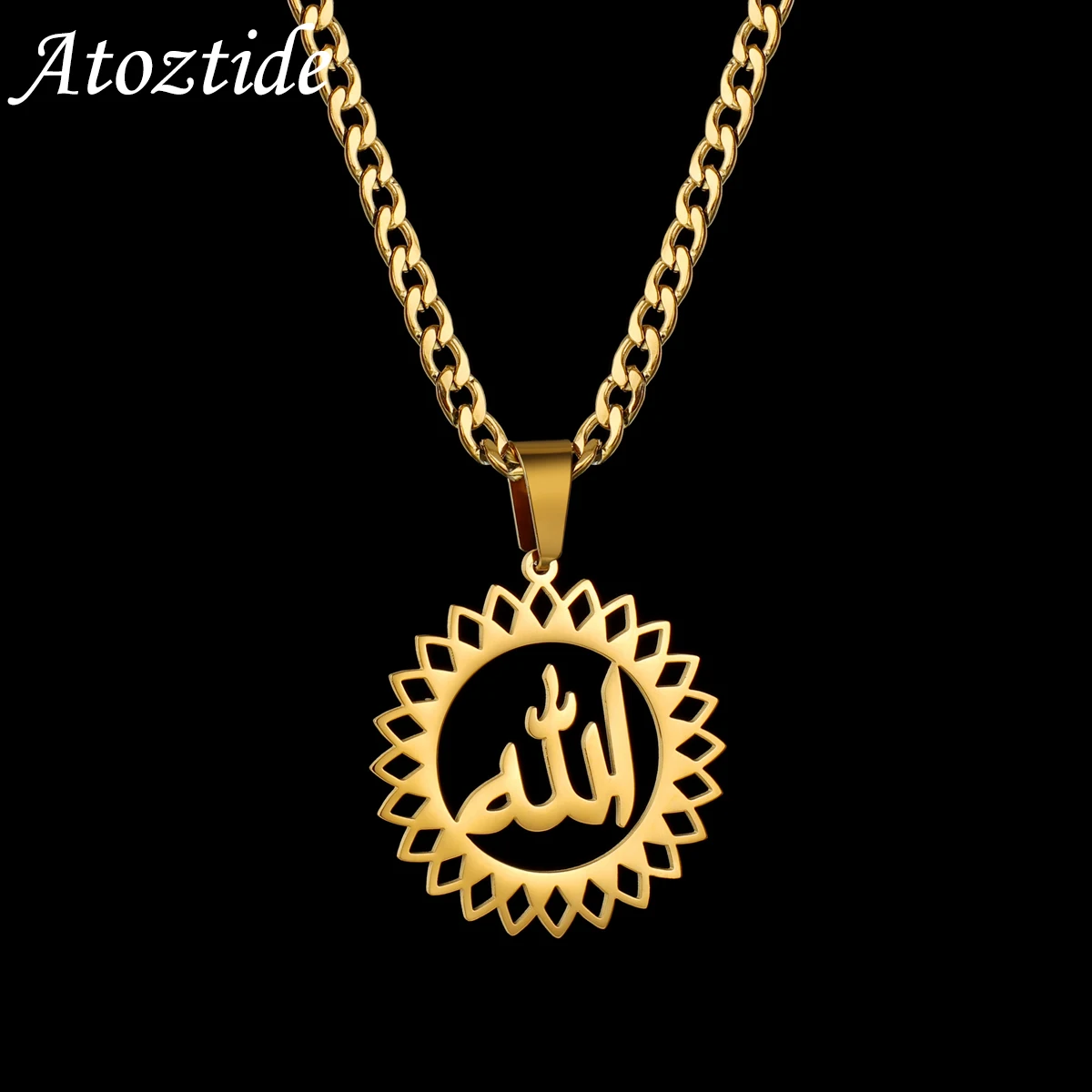 Atoztide Custom Necklace Personalized Sunflower Arabic Name Pendant Necklaces Stainless Steel Thick Chain Jewelry for Women Gift
Atoztide Custom Necklace Personalized Sunflower Arabic Name Pendant Necklaces Stainless Steel Thick Chain Jewelry for Women Gift