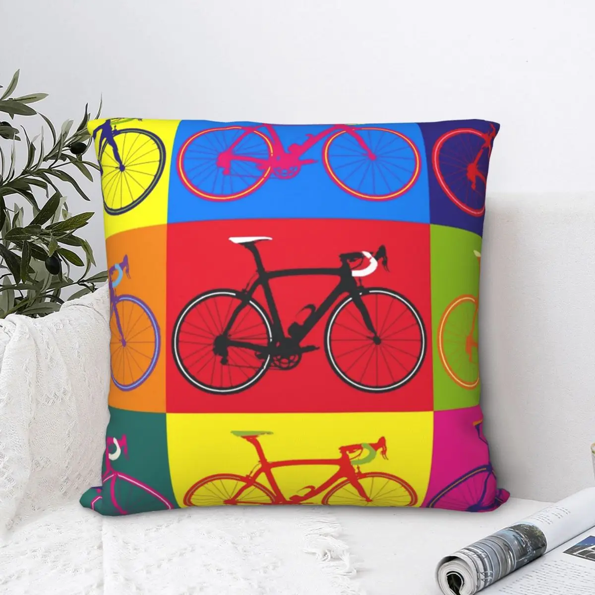 

Bike Andy Warhol Pop Art Square Pillowcase Cushion Cover cute Zipper Home Decorative Polyester Room Nordic 45*45cm