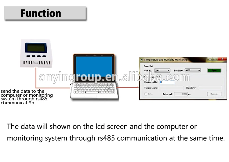 MODBUS rs485 temperature humidity sensor 
MODBUS rs485 temperature humidity sensor