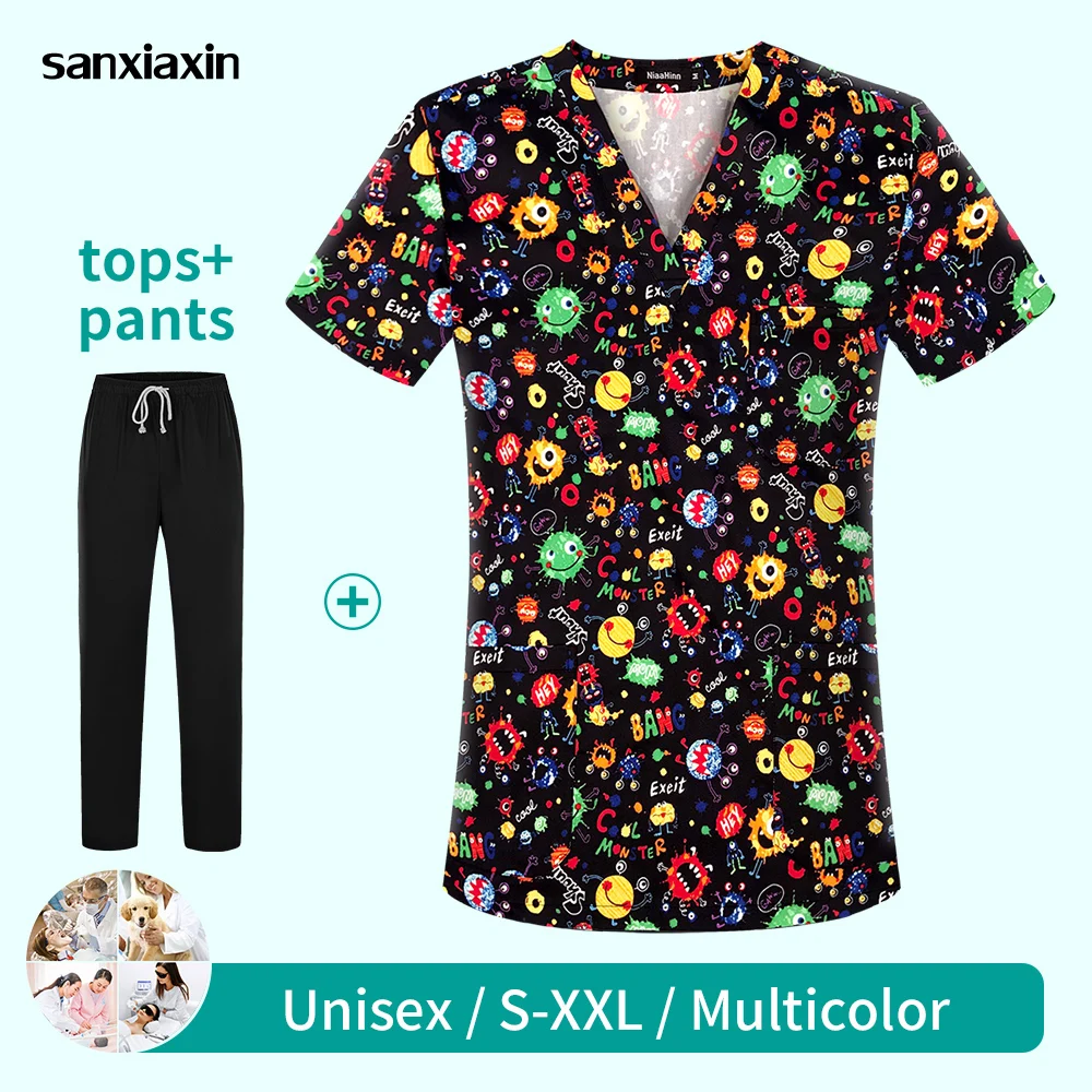 Unisex Beauty Salon Work Uniforms Cartoon Printed Hospital Medical Scrub Clothes Dental Clinic Nurse Uniform Surgical Tops Women
Unisex Beauty Salon Work Uniforms Cartoon Printed Hospital Medical Scrub Clothes Dental Clinic Nurse Uniform Surgical Tops Women
