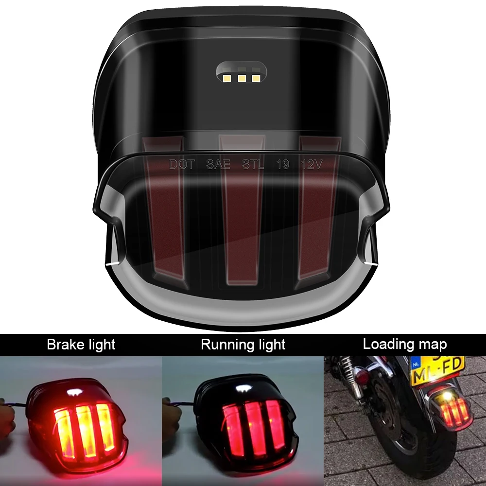 

Светодиодный тормозной фонарь светильник фонарь освещения номерного знака подходит для Harley Sportster 883 1200 XL Touring Dyna Electra Road Glide хвост светильник