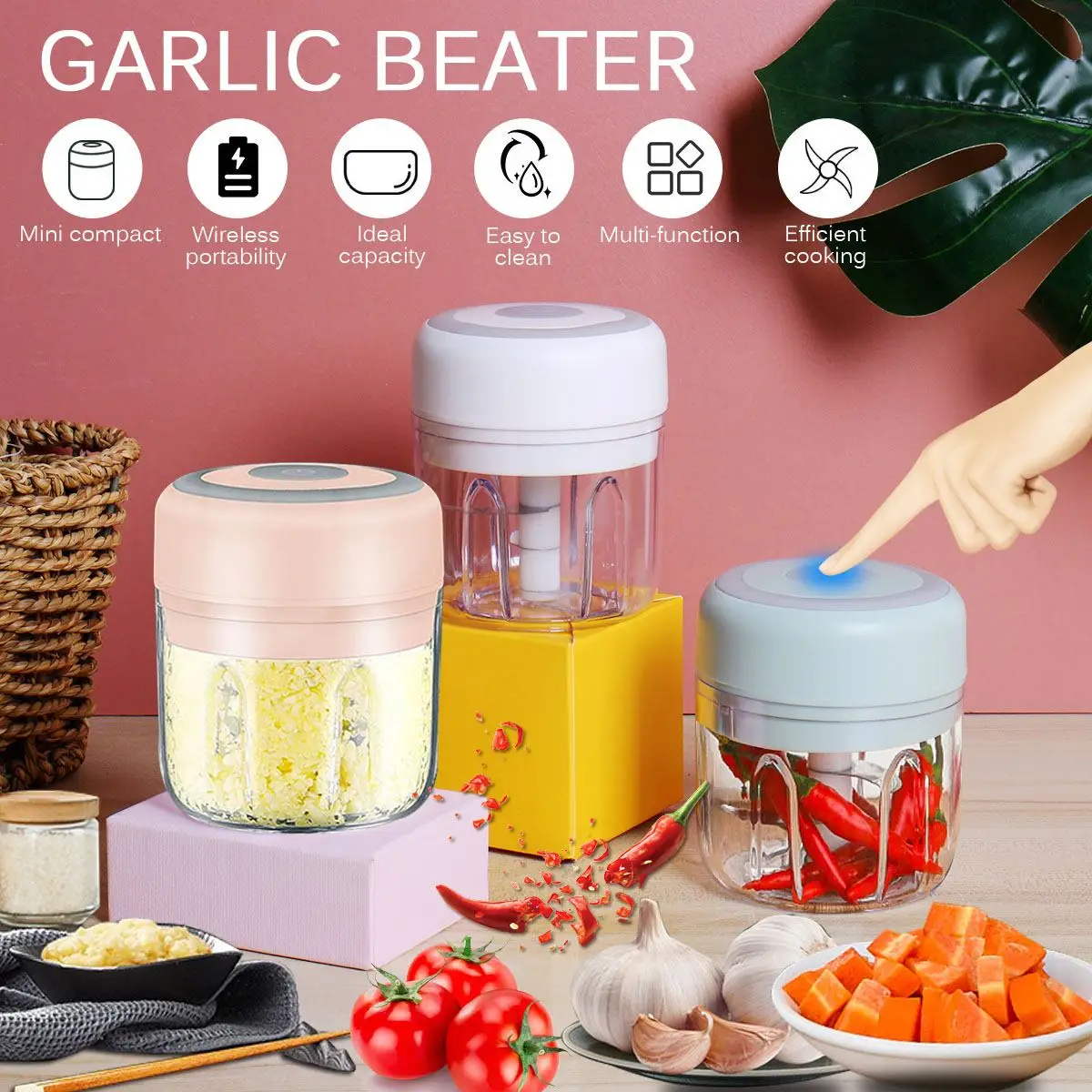 Wireless USB Mini Electric Garlic Press Household Portable Meshed Garlic Device Mini Meat Grinder Baby Complementary Food Mixer
Wireless USB Mini Electric Garlic Press Household Portable Meshed Garlic Device Mini Meat Grinder Baby Complementary Food Mixer