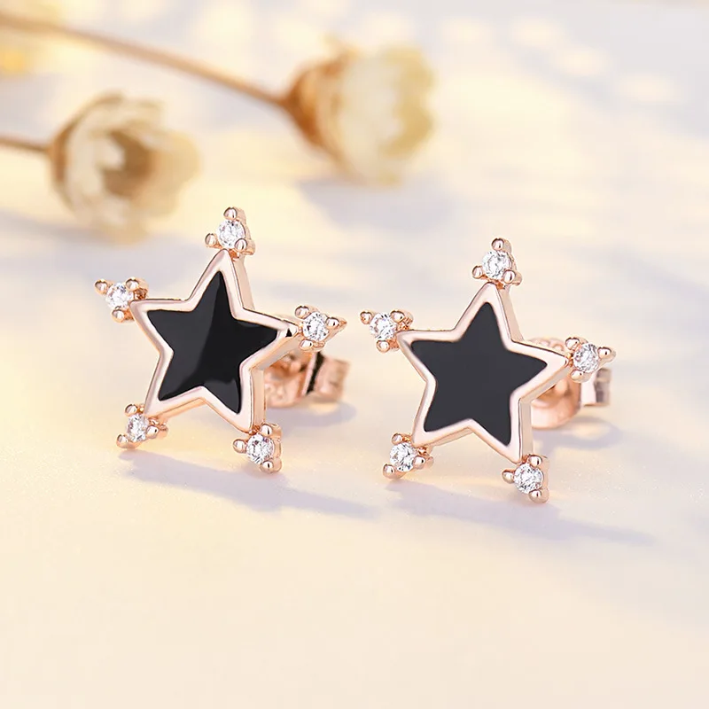 Sweet Cute Five-pointed Star Stud Earrings Inlay White Zircon Crystal Earrings Girls Birthday Gifts Bride Earrings Fine Jewelry
Sweet Cute Five-pointed Star Stud Earrings Inlay White Zircon Crystal Earrings Girls Birthday Gifts Bride Earrings Fine Jewelry