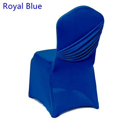 Royal Blue Colour Wedding Lycra Chair Covers One Cross Cover Chair Spandex Pleated Luxury Wedding Party Decoration On Sale
Royal Blue Colour Wedding Lycra Chair Covers One Cross Cover Chair Spandex Pleated Luxury Wedding Party Decoration On Sale