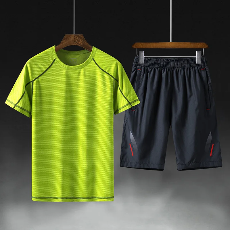 HENCHIRY Men Summer Leisure Sportswear Suit Quick Drying Shorts T-shirt Two Piece Set of Breathable Mountaineering Fitness Suit
HENCHIRY Men Summer Leisure Sportswear Suit Quick Drying Shorts T-shirt Two Piece Set of Breathable Mountaineering Fitness Suit