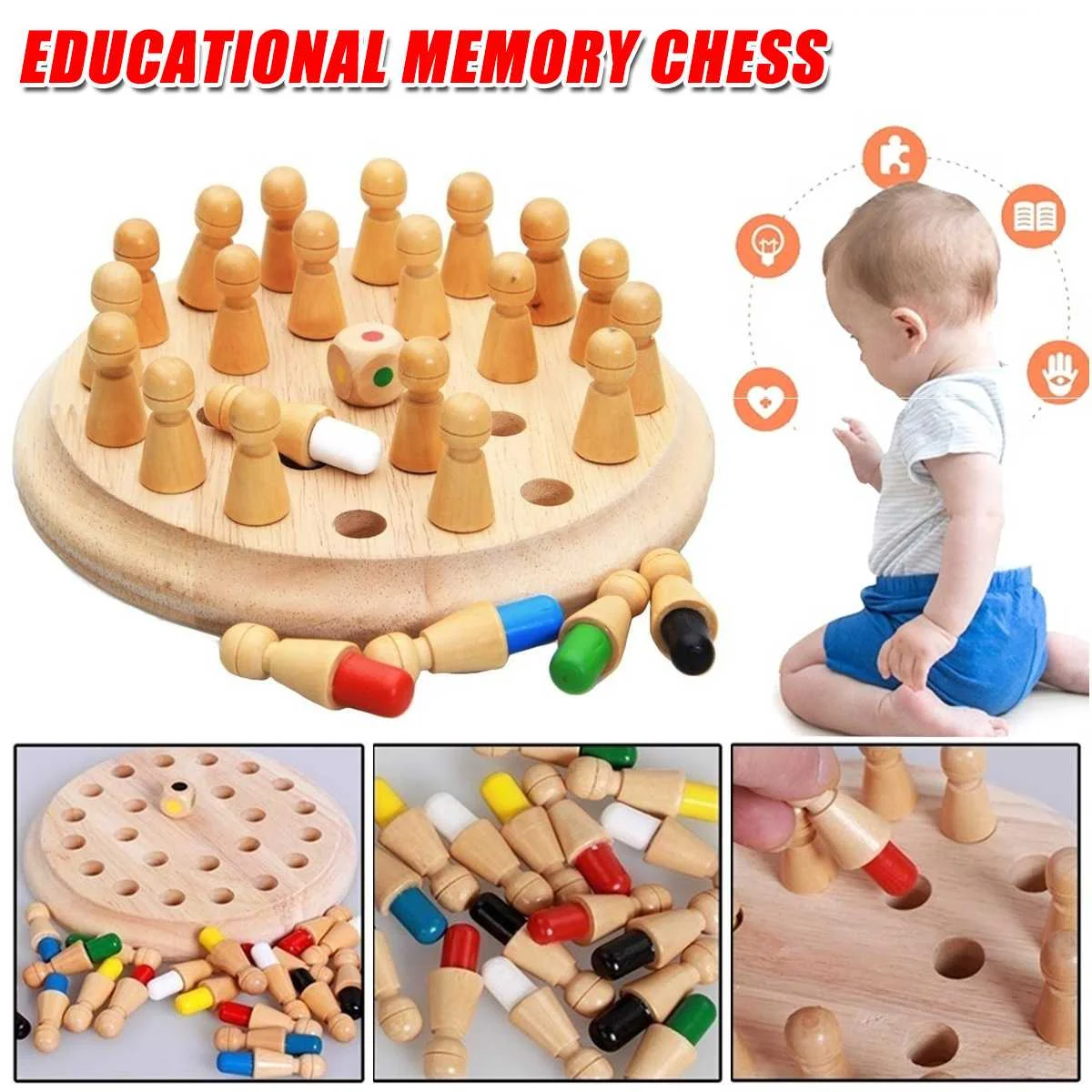 Kids Wooden Memory Match Stick Chess Fun Color Game Board Puzzles Educational Toy Cognitive Ability Learning Toys for Children
Kids Wooden Memory Match Stick Chess Fun Color Game Board Puzzles Educational Toy Cognitive Ability Learning Toys for Children