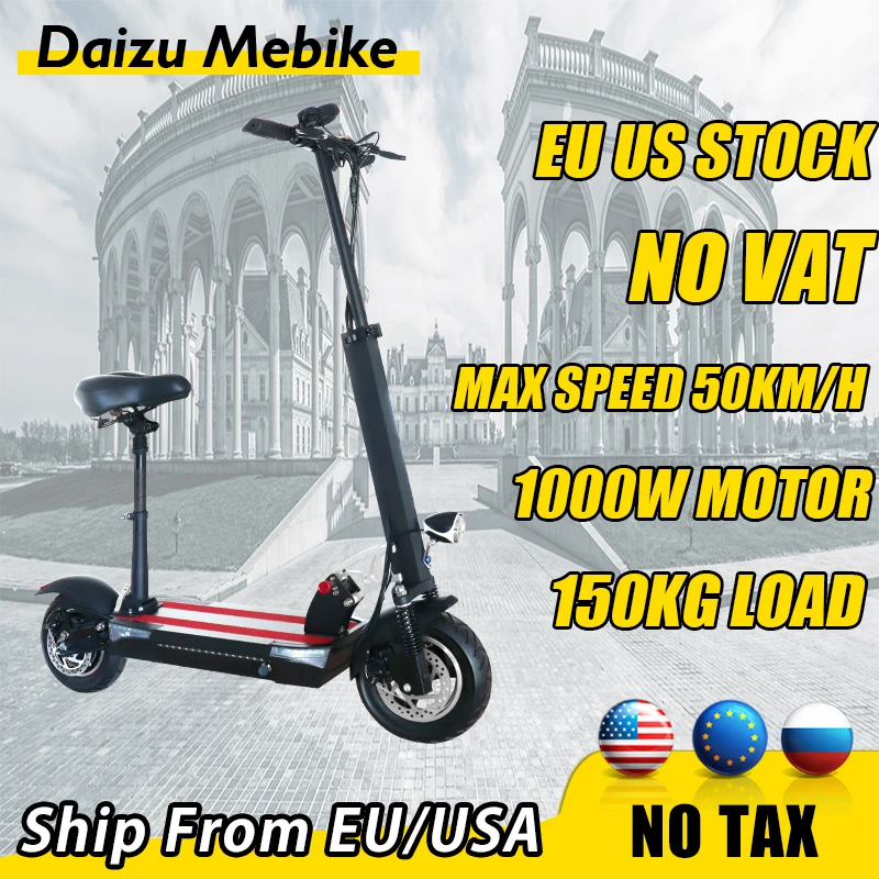 No Vat Electric Scooter 50 km/h Max Speed Folding Electric Scooters Adults with Seat 1000w Powerful patinete electrico 10inch
No Vat Electric Scooter 50 km/h Max Speed Folding Electric Scooters Adults with Seat 1000w Powerful patinete electrico 10inch