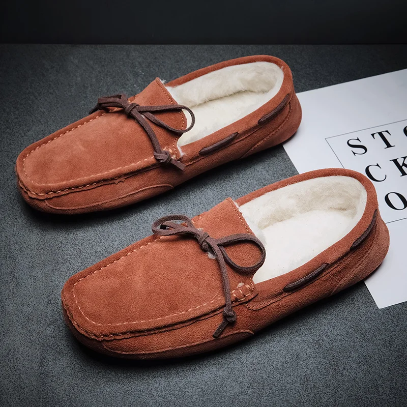 Men Autumn Without Wool Winter With Wool Cold-proof Casual Shoe Male Fashion Handsewn Cow Suede Loafers Comfy Soft Leisure Shoe
Men Autumn Without Wool Winter With Wool Cold-proof Casual Shoe Male Fashion Handsewn Cow Suede Loafers Comfy Soft Leisure Shoe