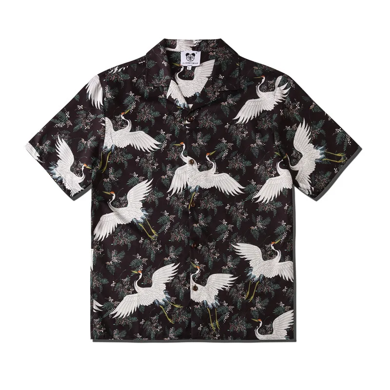 2021 Cool Design Crane Print Short Sleeve Shirt Men Summer Floral Hip Hop Beach Hawaiian Shirts Clothes For Teens Chemise Homme
2021 Cool Design Crane Print Short Sleeve Shirt Men Summer Floral Hip Hop Beach Hawaiian Shirts Clothes For Teens Chemise Homme