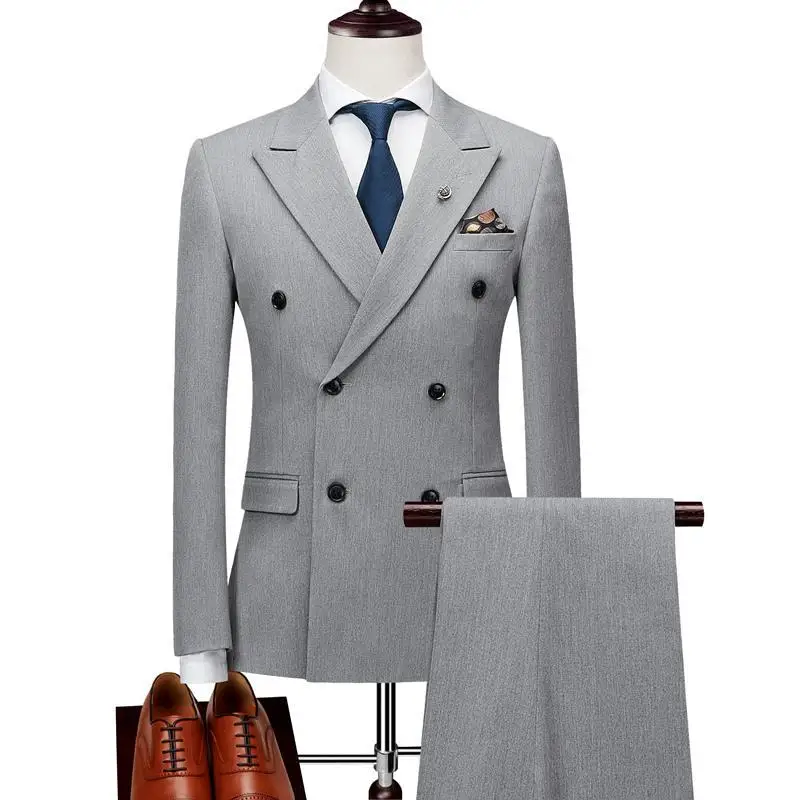 Mens Double Breasted Suits Terno Masculino Slim Fit Men's Formal Suits Set Brand Black Grey Jacket Pants Vest
Mens Double Breasted Suits Terno Masculino Slim Fit Men's Formal Suits Set Brand Black Grey Jacket Pants Vest