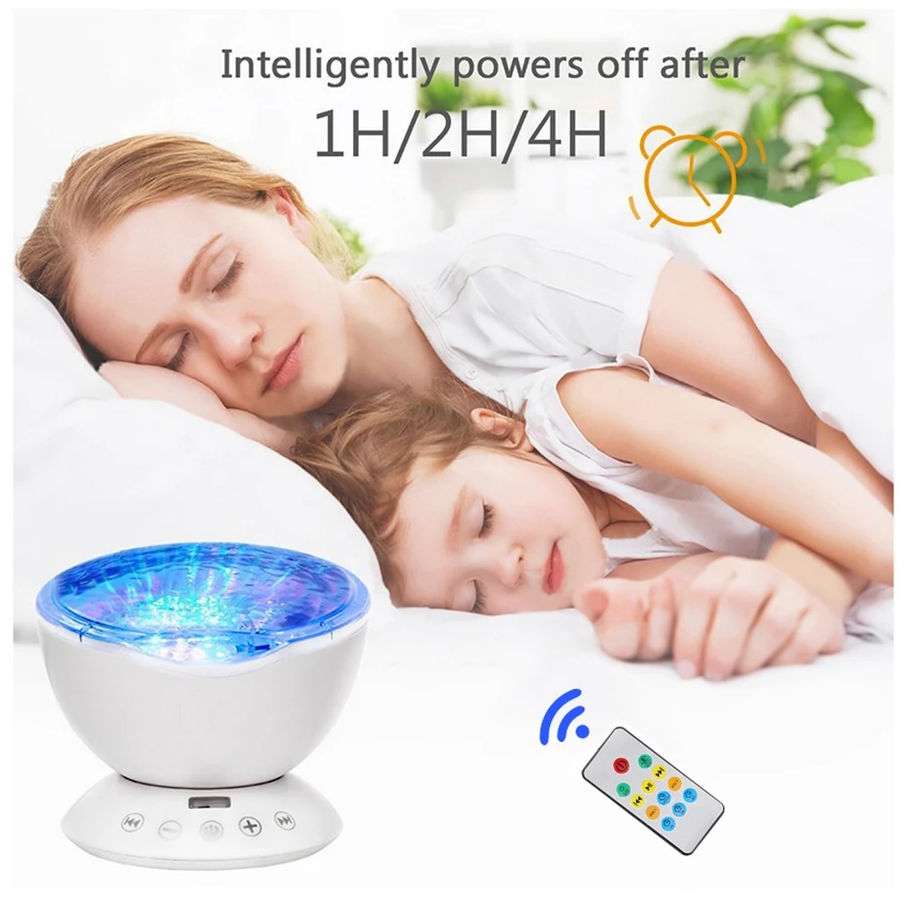 12 LED Chip Beads Upgraded Romantic Projection Lamp Colorful Ocean Sea Wave Mood Light with USB for TF Card 3.5MM Audio
12 LED Chip Beads Upgraded Romantic Projection Lamp Colorful Ocean Sea Wave Mood Light with USB for TF Card 3.5MM Audio