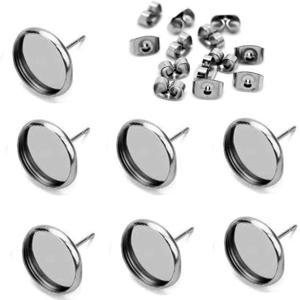 50 Pcs Stainless Steel Earring Stud Base Alloy Tray Cabochon Setting Blank Charms for Jewelry Making Pendant Necklace Earrings
50 Pcs Stainless Steel Earring Stud Base Alloy Tray Cabochon Setting Blank Charms for Jewelry Making Pendant Necklace Earrings