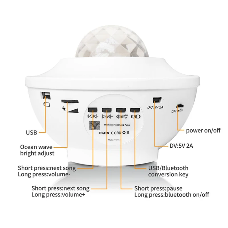 Bluetooth Galaxy Atmospheric LED Light Projector Night Music Star Projection 
Bluetooth Galaxy Atmospheric LED Light Projector Night Music Star Projection