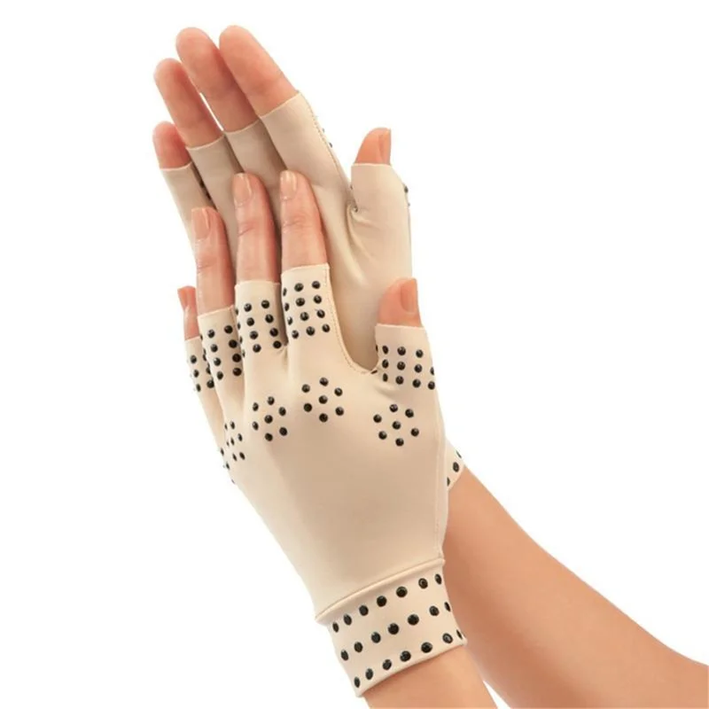 

2Pcs/Pair Therapy Fingerless Gloves Arthritis Pain Relief Heal Joints Brace Supports Health Care Sport Safe Wrist Sports Gloves