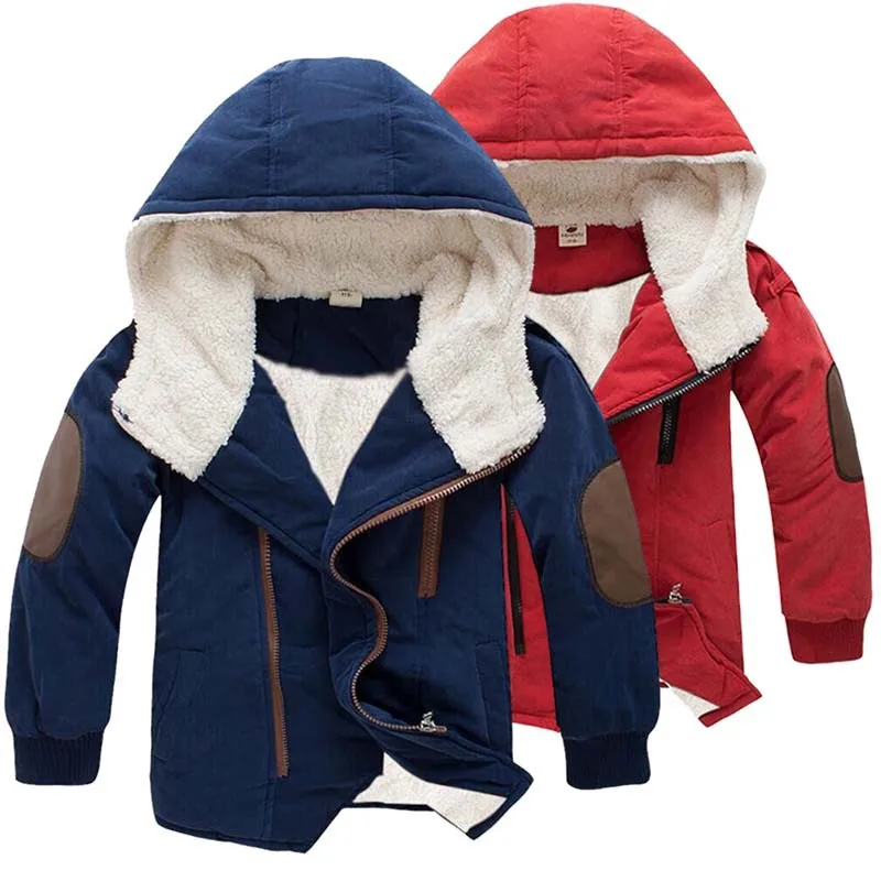 

Boys Hooded Jackets Woolen Coats Kids Outerwear Teens Boy Warm Thick Zip Jacket Children Clothing Lamb Velvet jacket Outerwear