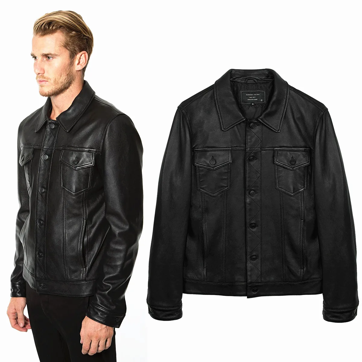 Male Posters Sheep With Skin Leather Leather X Cultivate one's Morality Cowboy Leather Jacket
Male Posters Sheep With Skin Leather Leather X Cultivate one's Morality Cowboy Leather Jacket