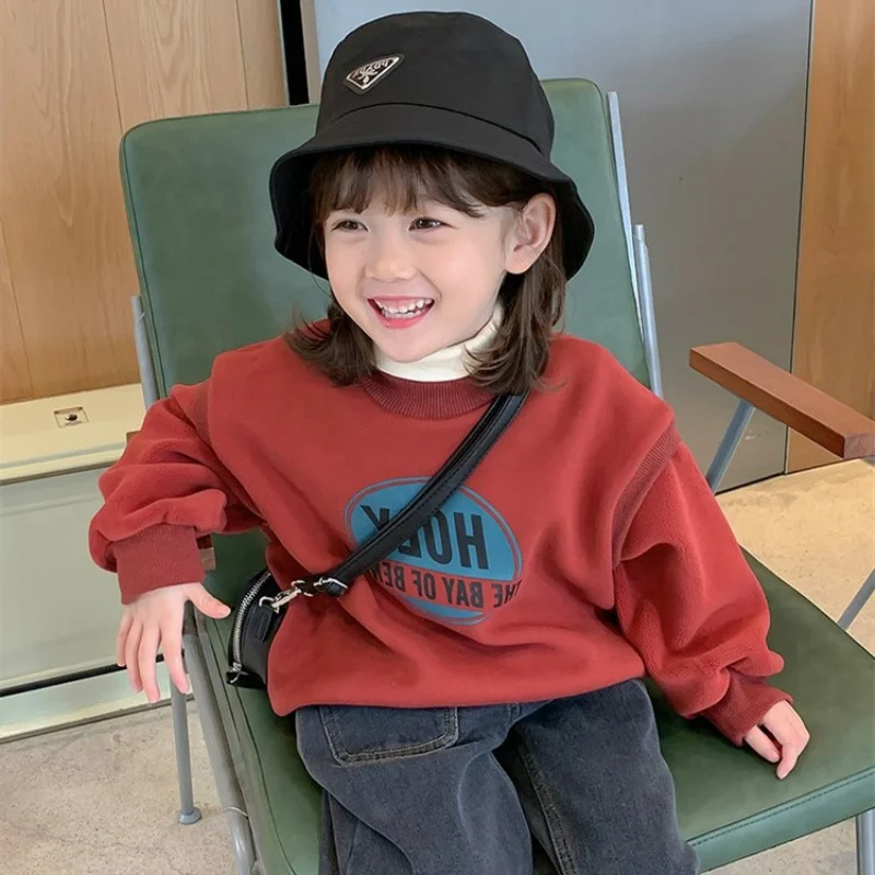Girls' Hoodies Sweatshirts Kids Underwear 2021 Red Wine Plus Velvet Thicken Warm Winter Autumn Cotton Tops Fleece Children's Clo
Girls' Hoodies Sweatshirts Kids Underwear 2021 Red Wine Plus Velvet Thicken Warm Winter Autumn Cotton Tops Fleece Children's Clo