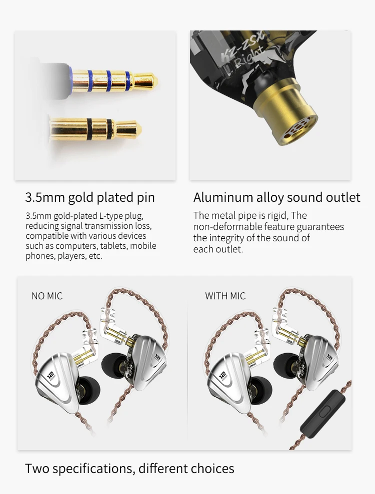 KZ ZSX Terminator 5BA+1DD 12 Unit Hybrid In-ear Earphones HIFI Sport Metal Headset For ZSN ZS10 PRO AS10 AS12 AS16 ZST C12
KZ ZSX Terminator 5BA+1DD 12 Unit Hybrid In-ear Earphones HIFI Sport Metal Headset For ZSN ZS10 PRO AS10 AS12 AS16 ZST C12