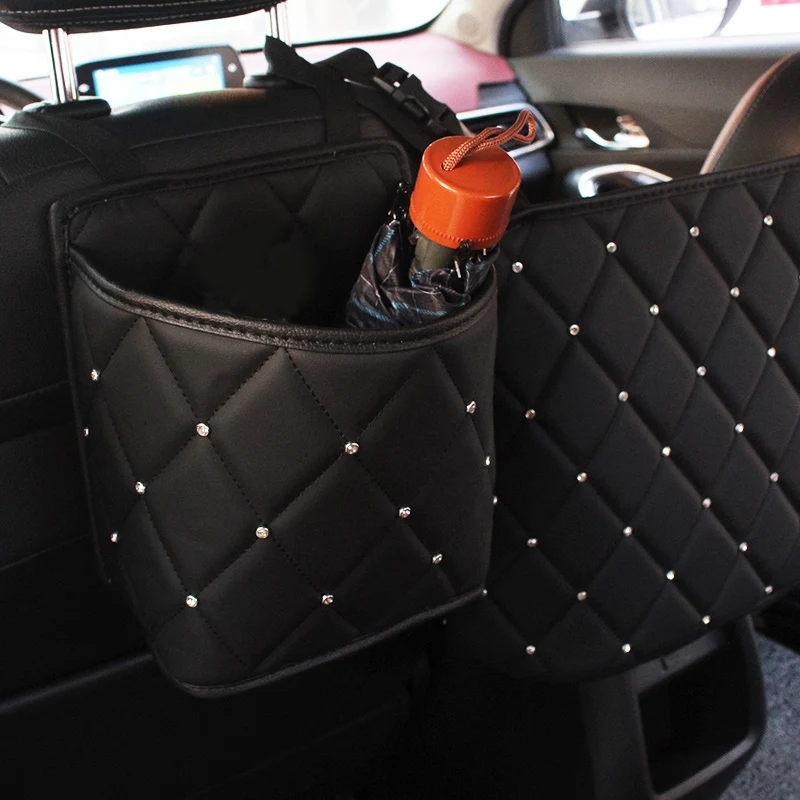 Crystal Rhinestone PU Leather Car Storage Bag Organizer Barrier of Backseat Holder Multi-Pockets Car Container Stowing Tidying
Crystal Rhinestone PU Leather Car Storage Bag Organizer Barrier of Backseat Holder Multi-Pockets Car Container Stowing Tidying