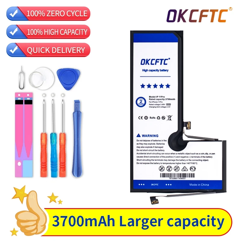 3700mAh High capacity phone Battery For Apple Iphone 11 Rro Replacement Bateria For iPhone 11pro batteries with Tools
3700mAh High capacity phone Battery For Apple Iphone 11 Rro Replacement Bateria For iPhone 11pro batteries with Tools