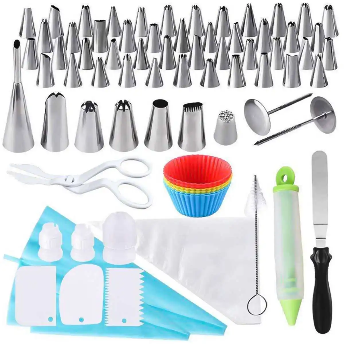 164 Pcs/set Cake Turntable Cake Decorating Tools Kit Rotary Table Baking Tool Piping Nozzle Piping Bag Set Baking Supplies Sets 
164 Pcs/set Cake Turntable Cake Decorating Tools Kit Rotary Table Baking Tool Piping Nozzle Piping Bag Set Baking Supplies Sets