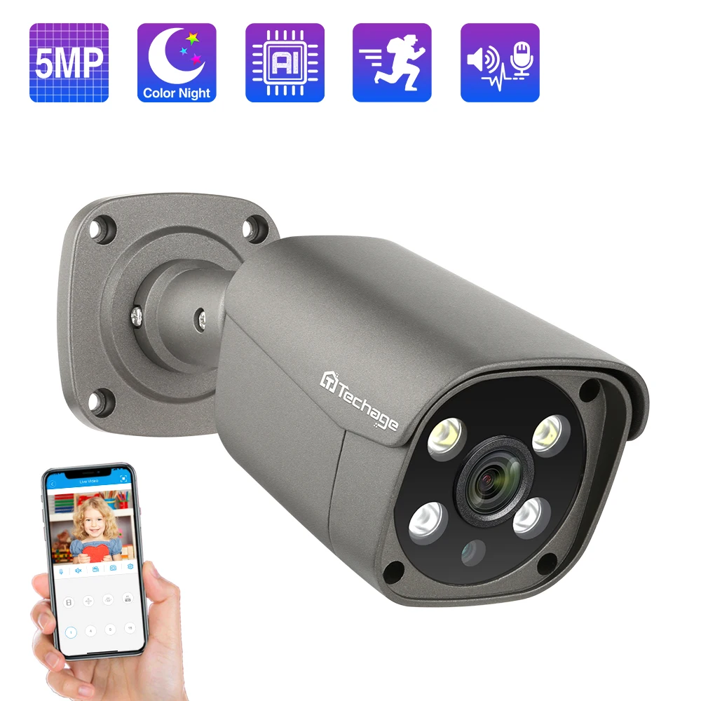 5MP Security POE Camera AI Human Detection Two-way Audio IP Camera IP66 Outdoor CCTV Surveillance Full Color Night P2P
5MP Security POE Camera AI Human Detection Two-way Audio IP Camera IP66 Outdoor CCTV Surveillance Full Color Night P2P