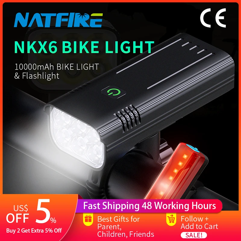 10000-1200mAh Bike Light USB Rechargeable Front Headlight 18650 Battery LED Flashlight for Bicycle Road MTB Lamps Bicycle Light
10000-1200mAh Bike Light USB Rechargeable Front Headlight 18650 Battery LED Flashlight for Bicycle Road MTB Lamps Bicycle Light