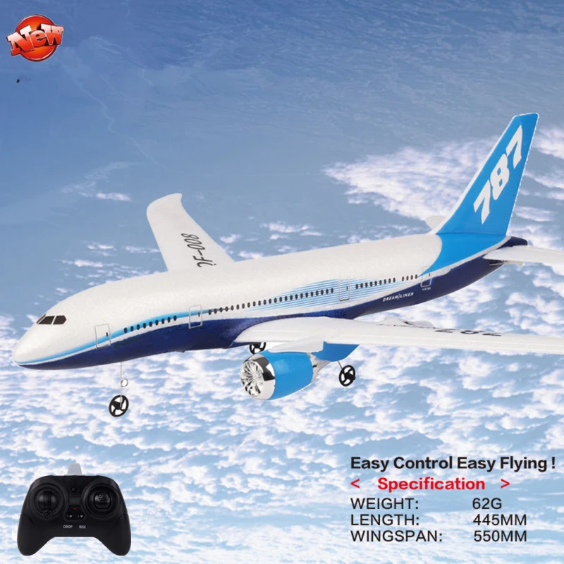 Large Civil Airliner 787 Model Remote Control Toy 2.4G 300M 55CM Double Motor Drive DIY Assembly Fixed Wing RC Glider Plane Toy
Large Civil Airliner 787 Model Remote Control Toy 2.4G 300M 55CM Double Motor Drive DIY Assembly Fixed Wing RC Glider Plane Toy