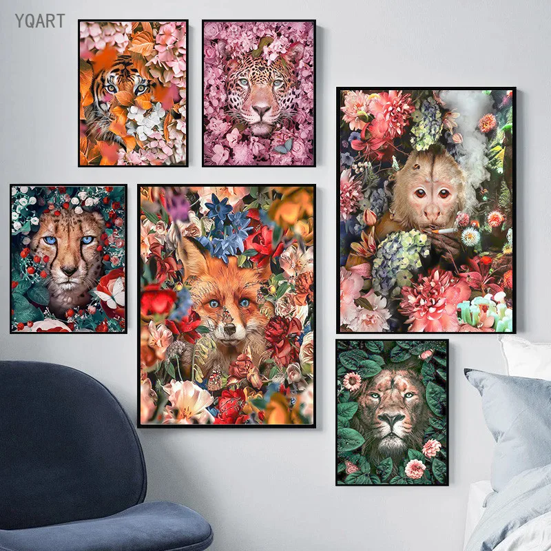 YQART Lions Surrounded By Flowers Oil Painting on Canvas Colorful Animals Posters and Prints Picture for Modern Home Decoration
YQART Lions Surrounded By Flowers Oil Painting on Canvas Colorful Animals Posters and Prints Picture for Modern Home Decoration
