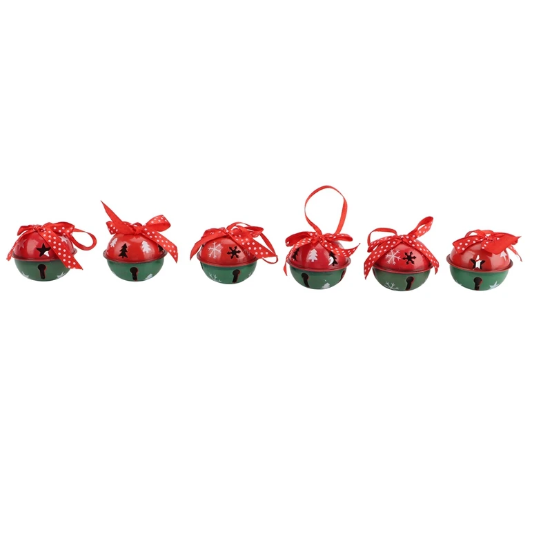 

Christmas Decorations for Home Metal Jingle Bell with Ribbon Merry Christmas Tree Ornaments Xmas Decor Bells